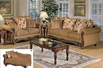 Big Sale Olysseus Collection Brown Floral Sofa Set