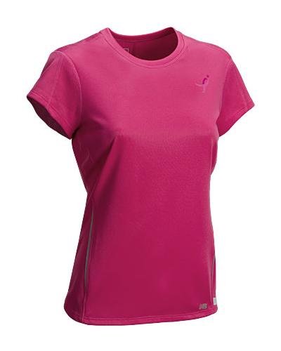 New Balance Women's Tempo Running Tee Short Sleeve,Magenta,Large