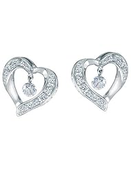 14K White Gold Diamond Dashing Diamonds Earrings