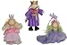 3 tlg. Set Biegepuppe Holz - Prinzessin Fee rosa + Blumenfee lila + König -