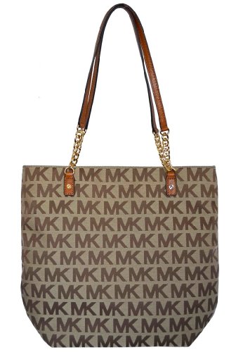 Michael Kors Luggage MK Signature Jet Set NS Chain Tote Shoulder Bag Handbag Purse