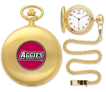 New Mexico State Aggies NMSU NCAA Gold Pocket Watch