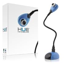 Hue HD USB webcam (blue) with built-in mic for Windows & Mac - Skype, MSN, Yahoo, iChat