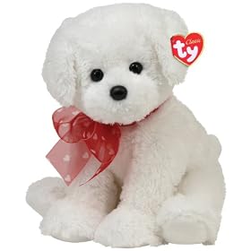 TY Classic Sweetpea White Dog with Ribbon
