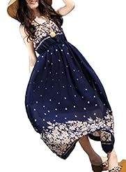 Full Length Chiffon Floral Print Summer  Dress