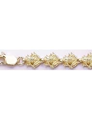 7" Mini Frog Link 2d Gold Bracelet
