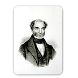 Moses Mendelssohn (1729-86) (engraving) (b/w.. - Mouse Mat Art247 Highest Quality Natural Rubber Mouse Mats - Mouse Mat