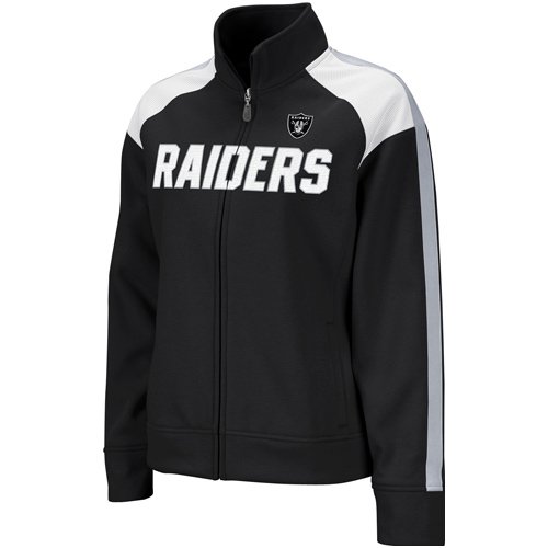 Reebok Oakland Raiders Ladies Black Bonded Full Zip Track Jacket (X-Large)