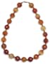 14k Yellow Gold 14mm Faceted Carnelian Bead and Dyed Bronze color Freshwater Cultured Pearl Necklace, 17"