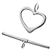 2 sets .925 Sterling Silver Sweet Heart Classic Toggle Clasp/Findings/Bright