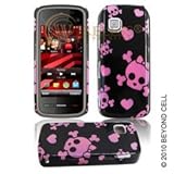 Pink Skull Black Open Face Cover for Nokia Nuron 5230 T-Mobile Protector Ca ....