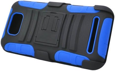 Windowcell for BLU Studio 5.5 D610a - Heavy Duty Armor Style 2 Case w/ Holster (Black/blue Am2h)