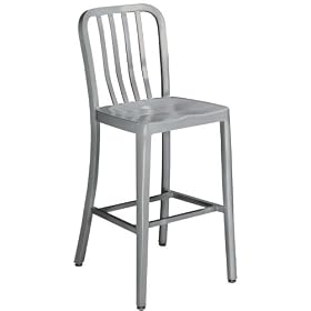 Sandra Counter Stool, NONSWVL METAL, BRUSHED ALUMINM by Home Decorators Collection
