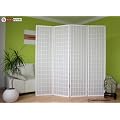 4 fach Holz Paravent Shoji Raumteiler Trennwand in wei�