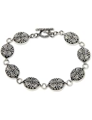 Sterling silver link bracelet, Floral Connection