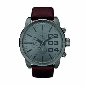 Diesel - DZ4210 - Montre Homme - Quartz Analogique - Cadran Gris - Bracelet Cuir Marron