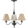 Royce Lighting RLCH5140/3-38 Manhasset Collection Portable Indoor/Outdoor 3-Light Chandelier, Natural Linen Fabric Shades, Natural Iron Finish