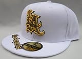 NEW LA Los Angeles Blitz White Fitted Baseball Cap 7 1/4