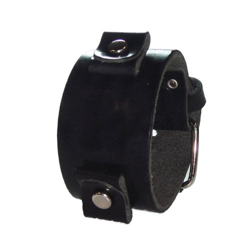Nemesis GB 38-mm Leather Cuff Band Basic Small Black 18-20mm Lug Watch Strap
