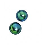 Elements Sterling Silver Ladies E3064B Black Freshwater Pearl Stud Earrings