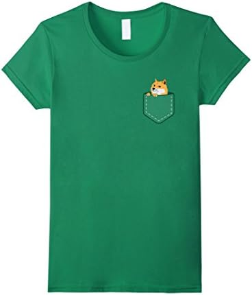 Women's Funny Pocket Doge T-Shirt - Doge T-Shirt - Doge Shirt - Doge T Shirt - More Colors Small Kelly Green