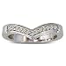 V-Look 1/8ct Diamond Wedding Band in Sterling Silver Ring