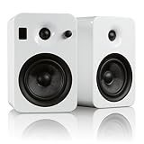 Kanto YUMIWHTGL Powered Bookshelf Speakers with Bluetooth Technology (White Gloss)