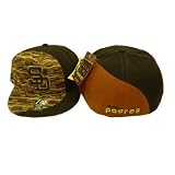 San Diego Padres MLB Brown Yellow Orange Pattern Cooperstown Collection Fitted Baseball Hat / Cap