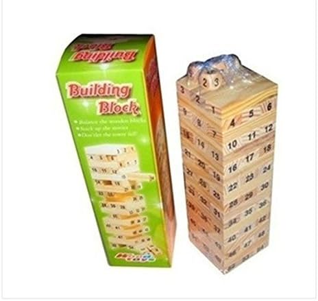 Baby Tumbling Tower Toys Jenga Board Team Game Toy Wood Building Blocks Kids