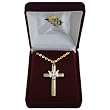 Gold-Plated 18" Chain with 1.75" Cross and Dove Pendant