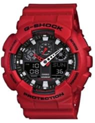 Casio GA100B-4A G-Shock X-Large Red World Time Analog digital Watch