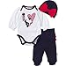 NFL Girls Long Sleeve Bodysuit, Footed Pant & Cap Set (3 Piece)