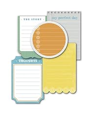 Art and Craft Supply: Deja Views - C-Thru - Little Yellow Bicycle - Elizabeth Park Collection - Journaling cards with Varnish Accents - Deja Views