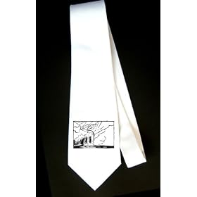 Party Decoration Necktie with "black and white", mountains, Wales, bushes, scene, waterfalls, Europe, "United Kingdom", landscape