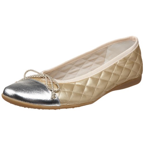 French Sole FS/NY Women's Passport Ballet Flat,Silver/Gold,9 M US
