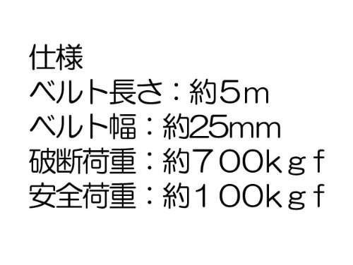 荷締めベルト長さ5m　2セット　ラチェット式　一般工具2868