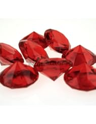 Jumbo Acrylic Diamond Extra Large Table Confetti 1.5" (30-pack) (Red)