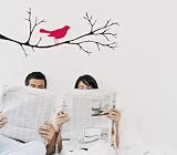 Forwalls Bird on a Branch Removable Wall Decal Sticker