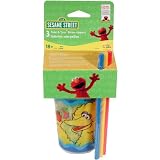 Sesame Street Set of 3 Straw Cups by 