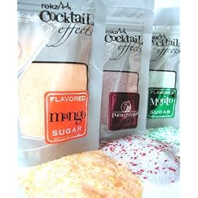 rokz Summer Drink Rimmers -Sugars in Mojito, Pomegranate and Mango, 3 pk by rokz cocktail effects