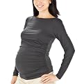 Liz Lange&reg; Boatneck Shirred Long Sleeve Tee - Gray