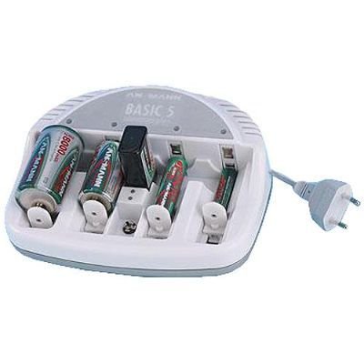 Ansmann Basic 5 plus Ladegeraet fuer Micro AAA, Mignon AA, Baby C, Mono D und 9V-Block