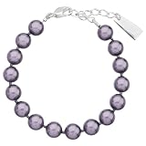 Pure Pearl Charm Bracelet, mauve/silver-plated