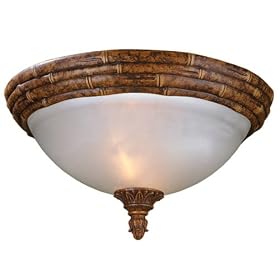World Imports Lighting 414-09 Bamboo 2-Light Bamboo Flush Mount Fixture, Bamboo by World Imports