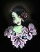 Girl and Flowers by Candy Cane Tattoo Art Canvas Giclee Print