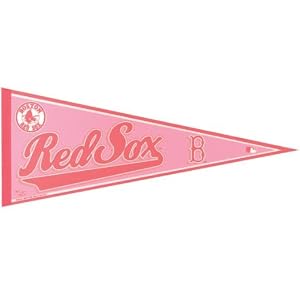 Boston Red Sox - Logo Name 12" X 30" Pink Pennant MLB Pro Baseball