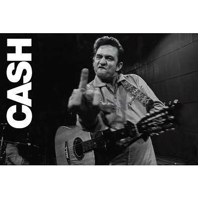 Johnny Cash Middle Finger 2 Music Poster Print - 24 X 36