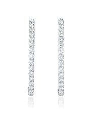 Diamond 18k White Gold Hoop Earrings