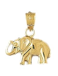 Dazzlers Solid 14k Gold Elephant Charm Pendant Available in three colors from jewelsberry (weights: 1.5 grams only)