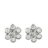 gold 22k jewelry-14k White Gold 7-Stone Bezel Set Diamond Cluster Earrings (.22 cttw, J Color, I2 Clarity)